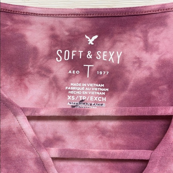 American Eagle Soft & Sexy T Pink/Tye Dye - Picture 4 of 7
